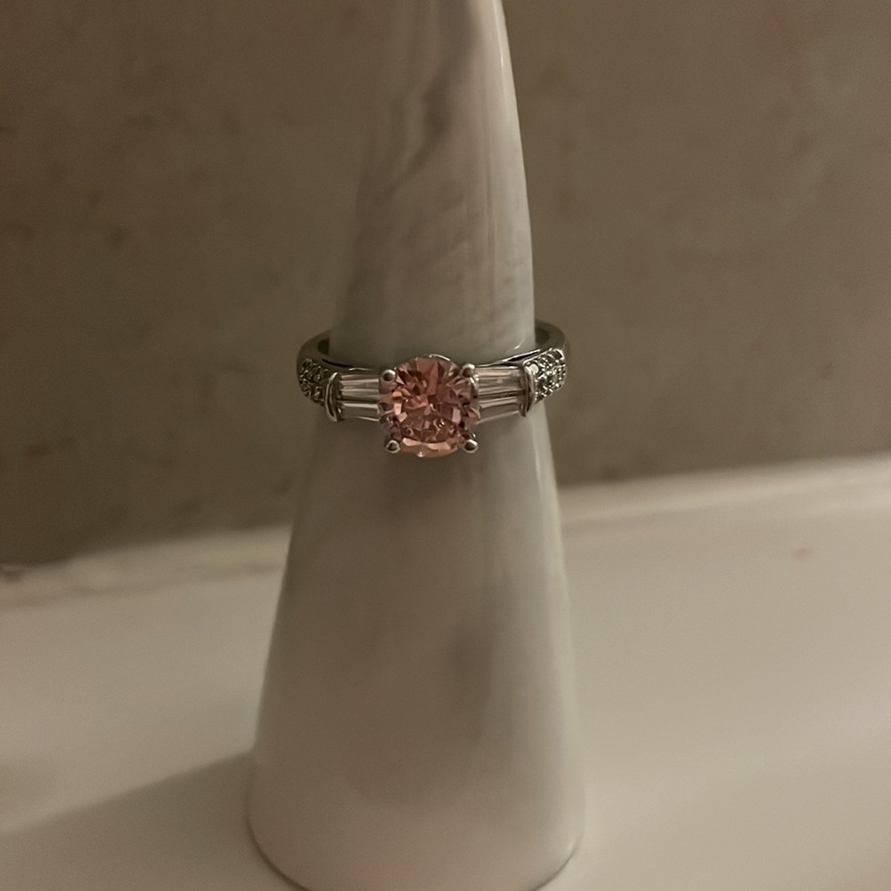 Pink Round Stone Ring